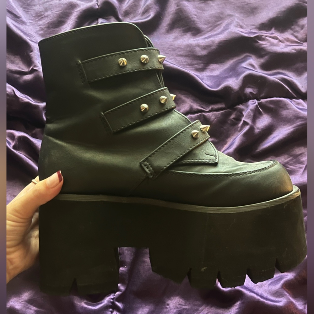 Demonia Ashes-55 | Women’s size 7 | black vegan leather - Picture 3 of 5
